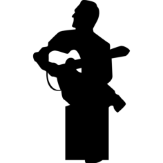 Musician Guitar Player Playing Flamenco Outline Svg Vector, Free Vectors File
